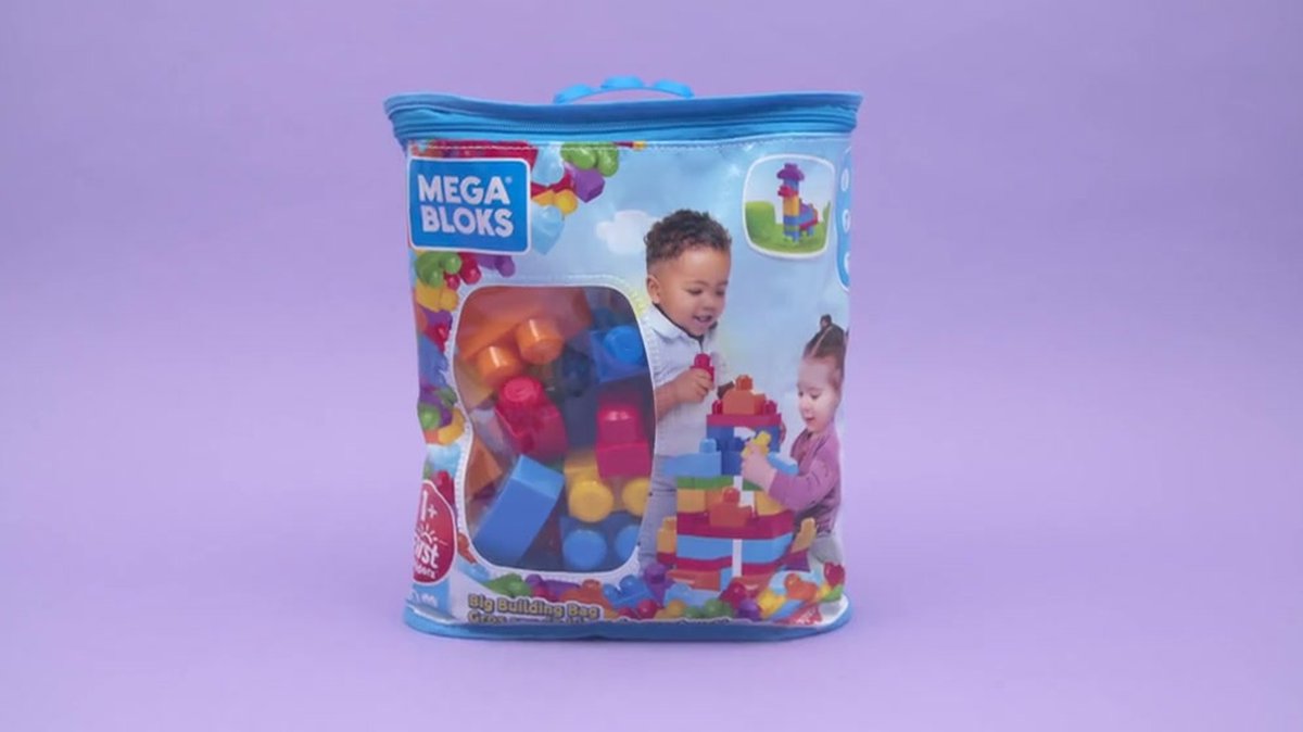 Mega Bloks Middelgrote Blauwe Bouwblokken Set - 60 Stuks