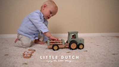 Little Dutch Tractor met Aanhanger - Little Farm Speelgoed