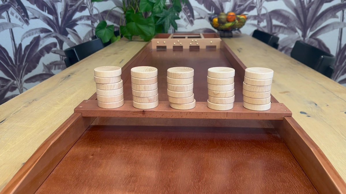 Longfield Luxe Shuffleboard Competition 200x41 cm met Stenen