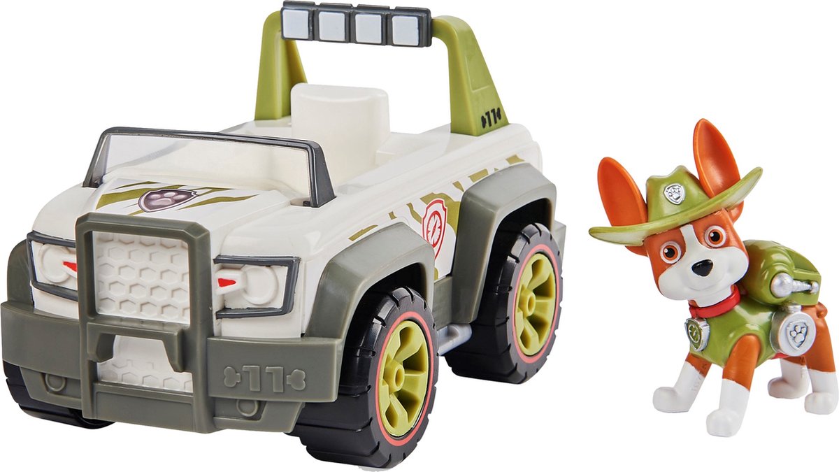 PAW Patrol Tracker Voertuig met Verzamelbare Figurine - 15 cm