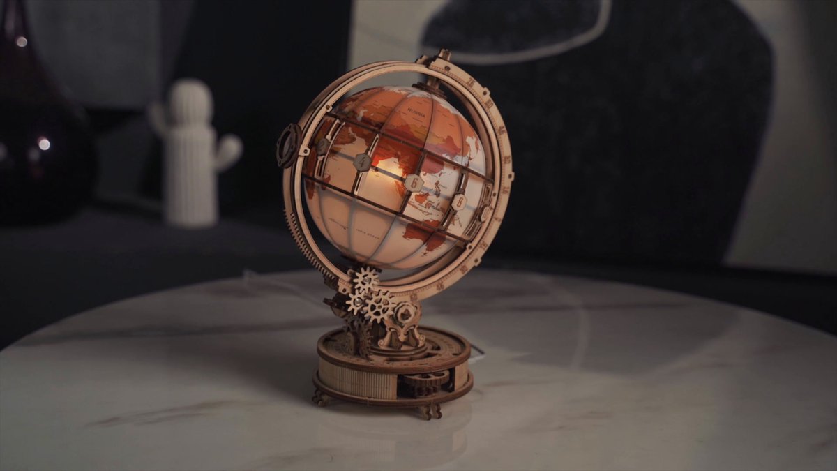 Robotime Luminous Globe ST003 - Houten Wereldbol Maquette