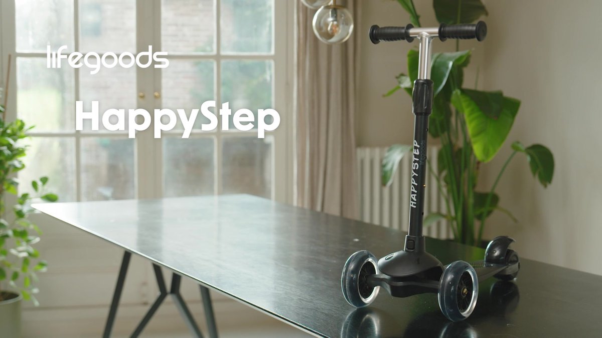 LifeGoods HappyStep Kinderstep met 3 Verlichte Wielen - 3-5 Jaar