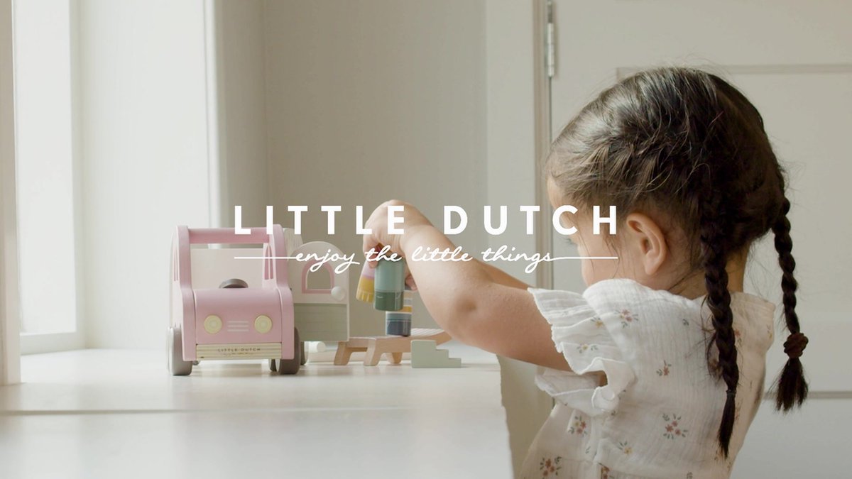 Little Dutch Speelgoedauto met Caravan - FSC Gecertificeerd