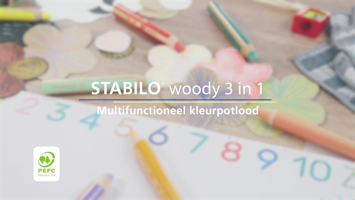 STABILO Woody 3-in-1 Kleurpotloden Set - 10 Stuks