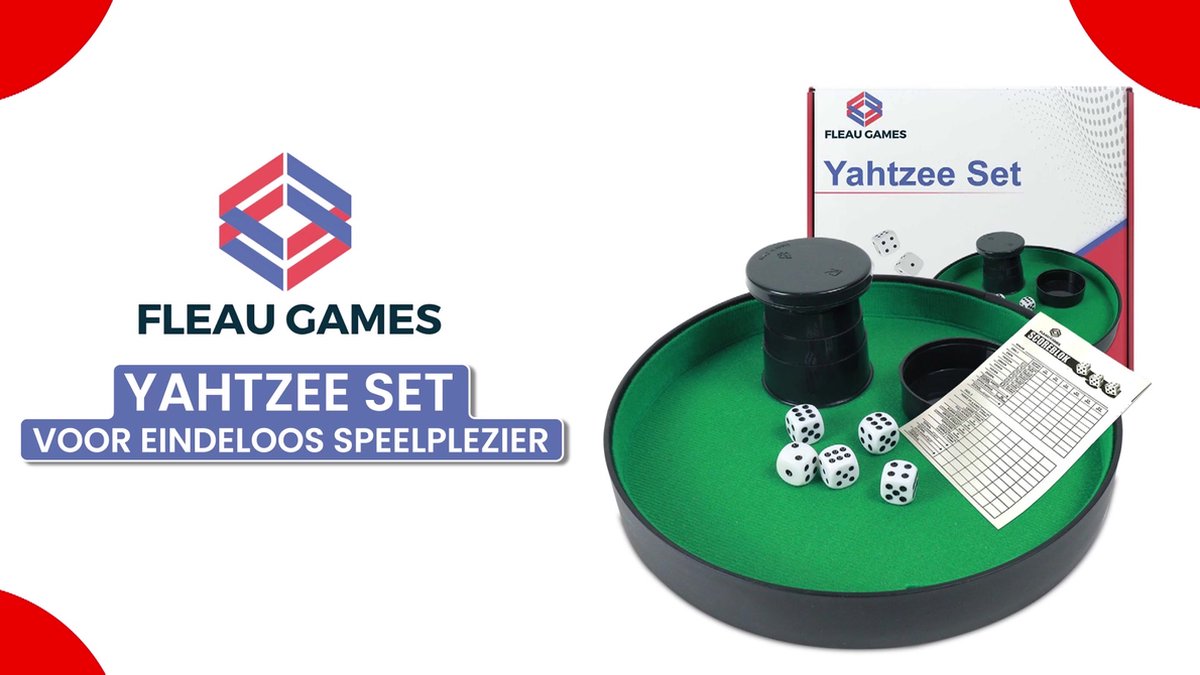 Fleau Luxe Yahtzee en Dobbelset in Kunstleer