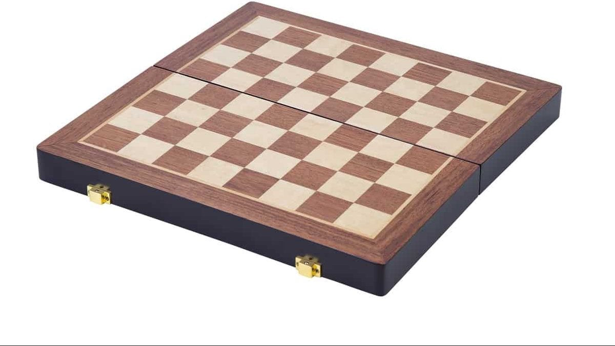 Longfield Houten Opvouwbaar Schaakspel 24,5 cm - Bruin
