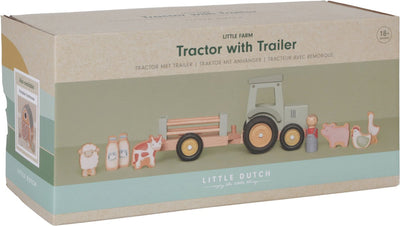 Little Dutch Tractor met Aanhanger - Little Farm Speelgoed