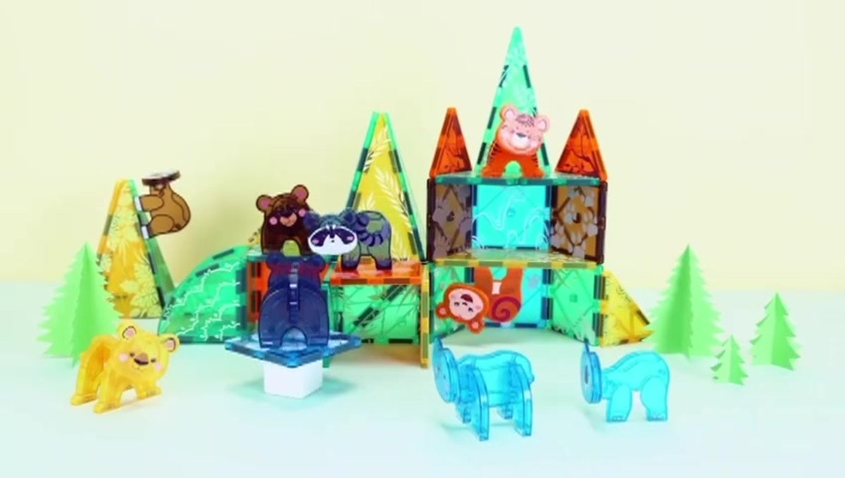 Magnaminds Magnetische Jungle Tegels - 56 Stuks Montessori