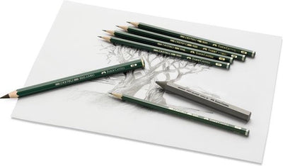 Faber-Castell 9000 Grafietpotloden in Blik - Set van 6