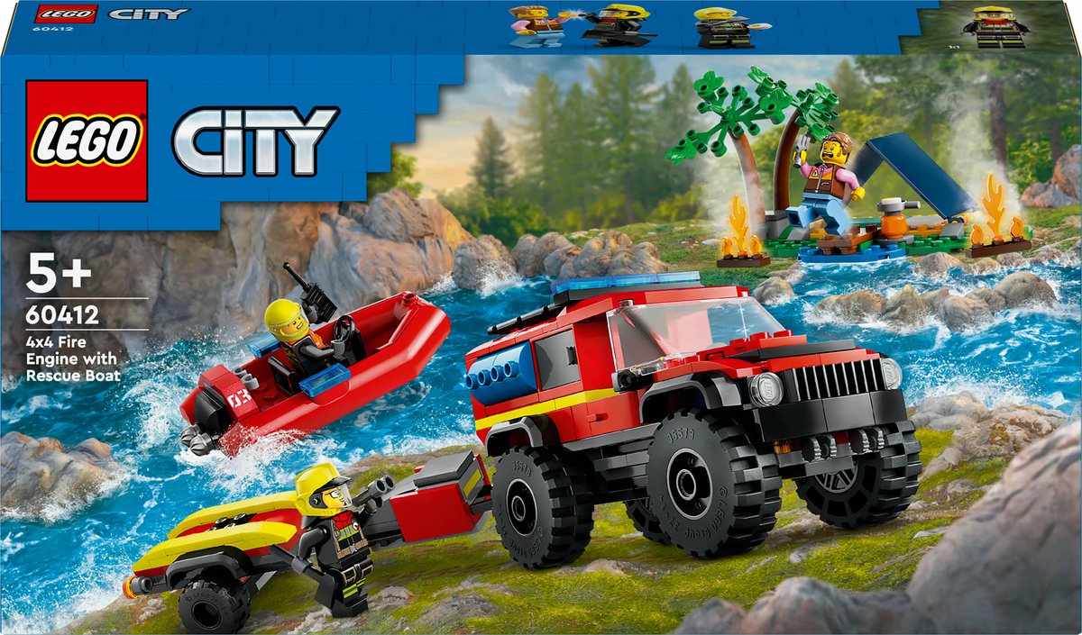 LEGO City 4x4 Brandweerwagen met Reddingsboot - 60412