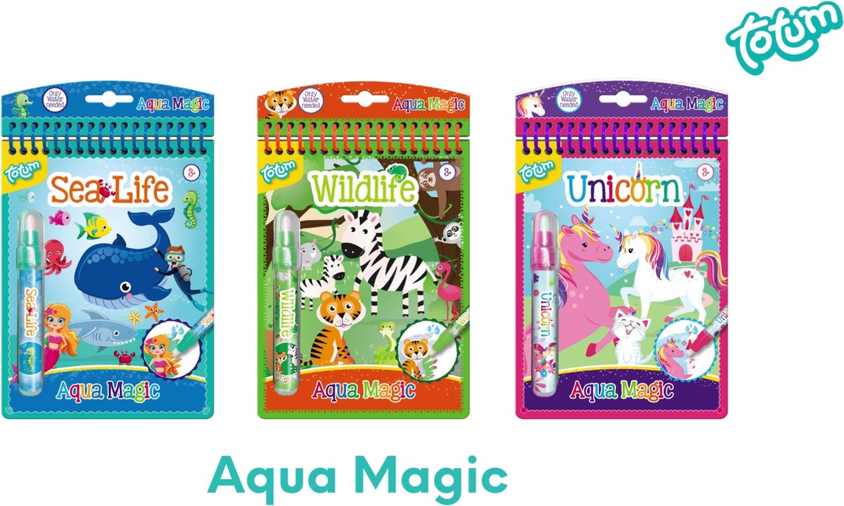 Totum Aqua Magic Kleurboek Zeeleven - Herbruikbaar 16x21 cm