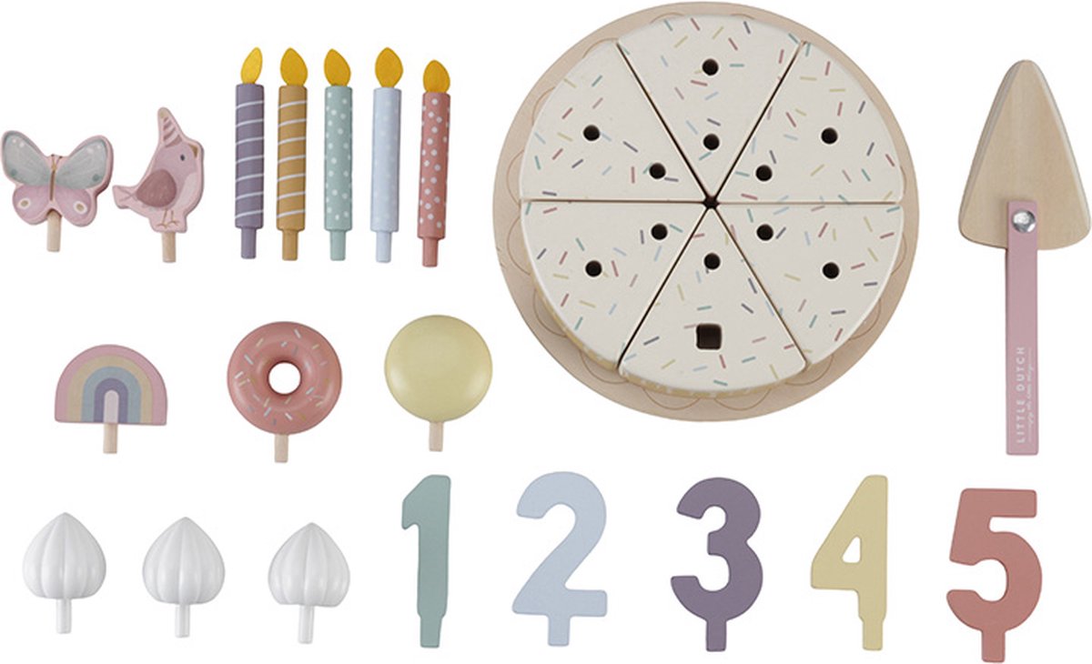 Little Dutch Houten Verjaardagstaart Roze FSC