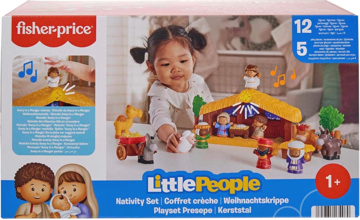 Fisher-Price Muzikale Kerststal met Licht en Geluid - 18-delig