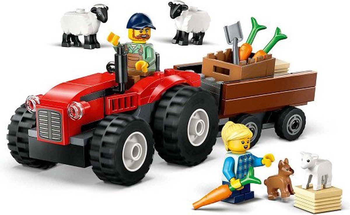 LEGO City Rode Tractor met Aanhanger en Schaap - 60461