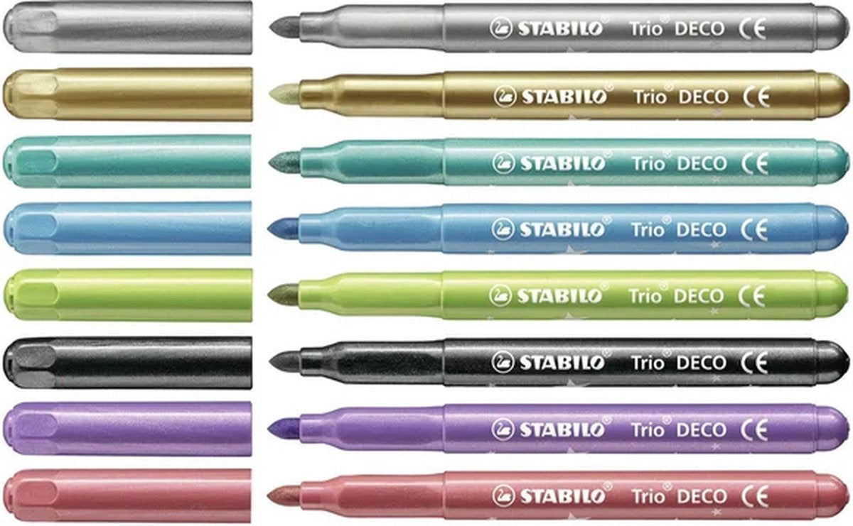 STABILO Trio Deco Metallic Markers - Set van 8 Kleuren
