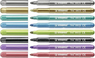 STABILO Trio Deco Metallic Markers - Set van 8 Kleuren