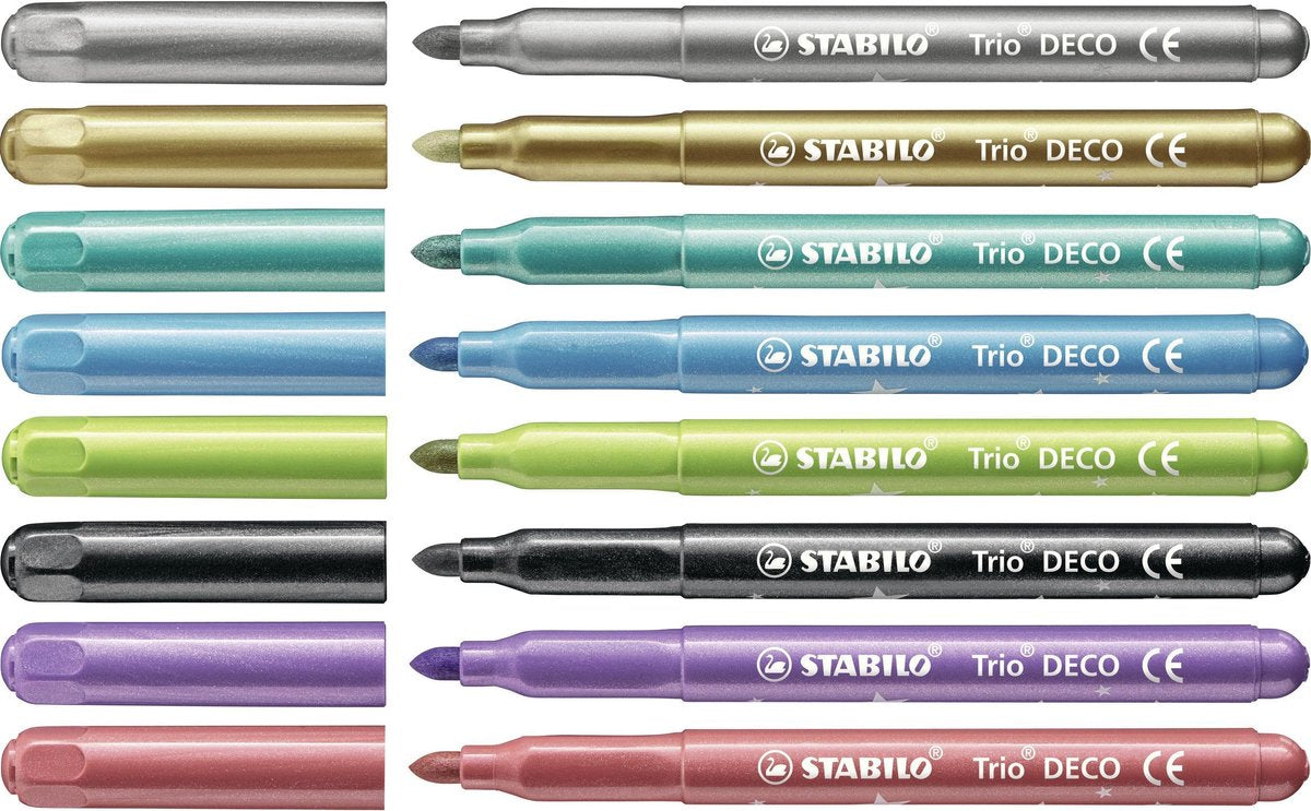 STABILO Trio Deco Metallic Markers - Set van 8 Kleuren
