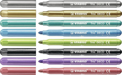 STABILO Trio Deco Metallic Markers - Set van 8 Kleuren