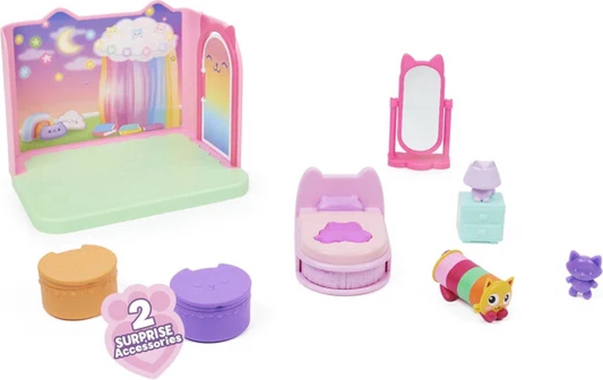 Gabby's Poppenhuis Sweet Dreams Slaapkamer Set met Kat