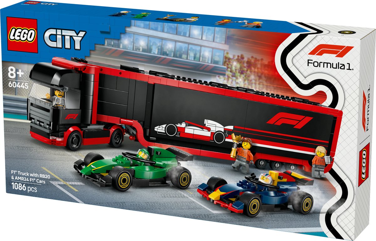LEGO City F1 Transporter met RB20 en AMR24 Auto's - 60445