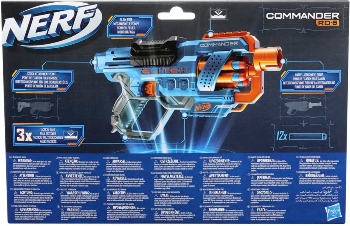 NERF Elite 2.0 Commander RD 6 Blaster - Direct Leverbaar