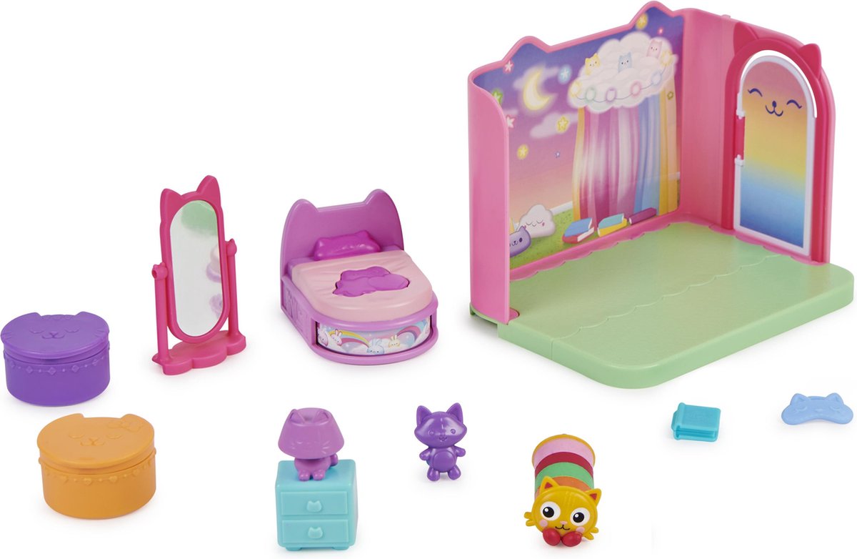 Gabby's Poppenhuis Sweet Dreams Slaapkamer Set met Kat