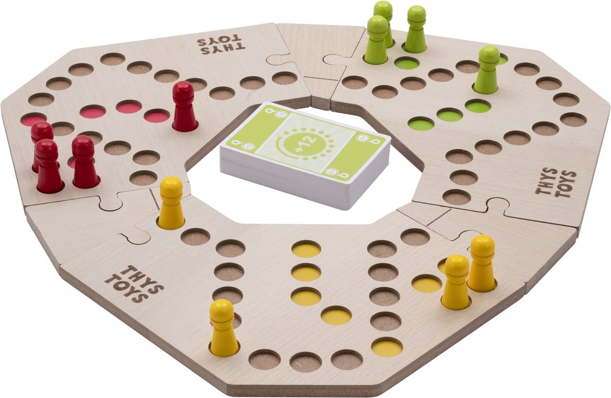 ThysToys Keezen Connect Deluxe Houten Spel - 3-6 Spelers