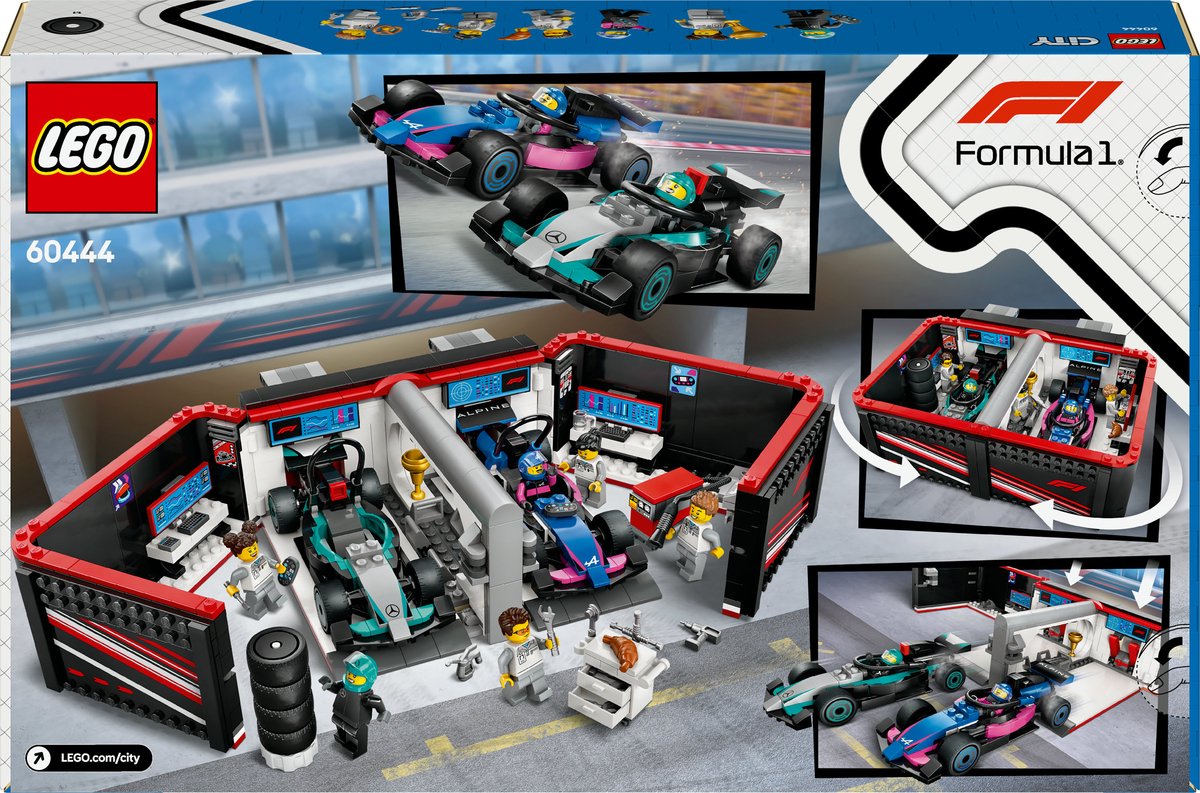 LEGO City F1 Garage met Mercedes-AMG & Alpine Auto's - 60444