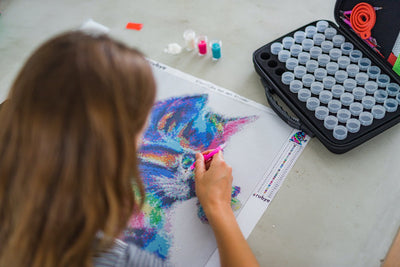 Rubye® Diamantschilderij Fleurs in Vaas 30x40cm