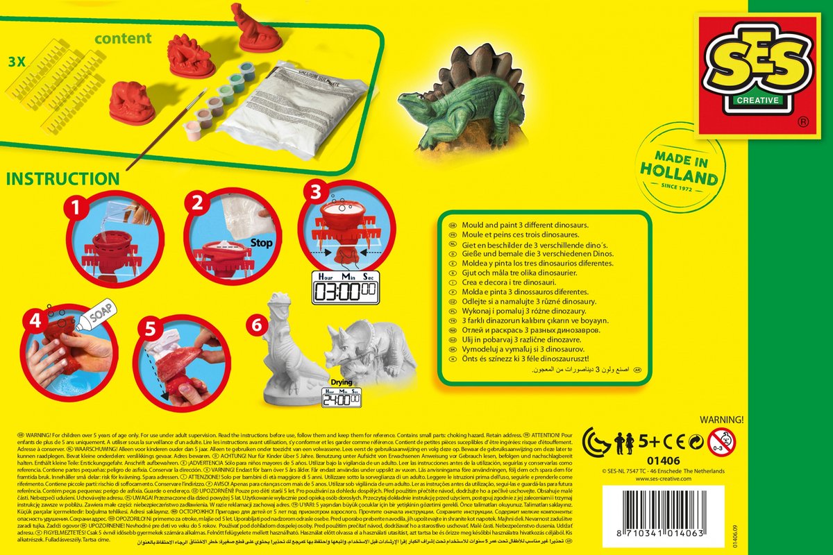 SES Dinosaurus Gieten en Schilderen Creatief Set