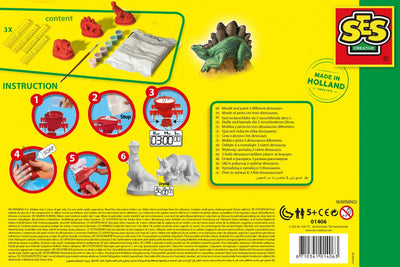 SES Dinosaurus Gieten en Schilderen Creatief Set
