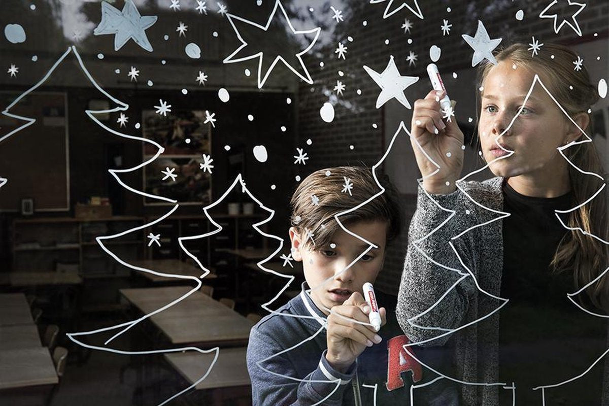 edding 4095 Vloeibare Krijtmarker Wit - Set van 2 - Ronde Punt