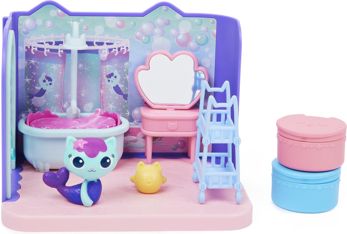 Gabby's Poppenhuis Primp & Pamper Badkamerset met Katfiguur