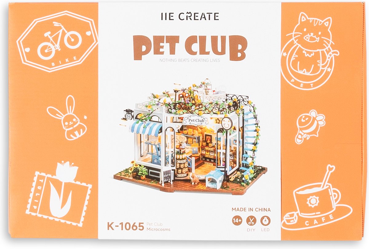Crafts&Co Miniatuur Poppenhuis Kit - Dierenwinkel 'The Pet Club'