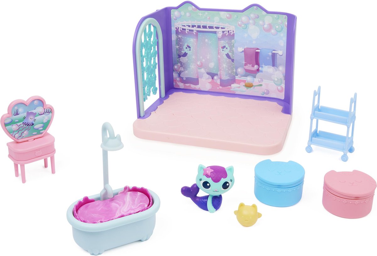 Gabby's Poppenhuis Primp & Pamper Badkamerset met Katfiguur