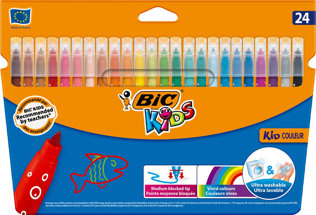 BIC Kid Couleur Viltstiften Set - 24 Kleuren