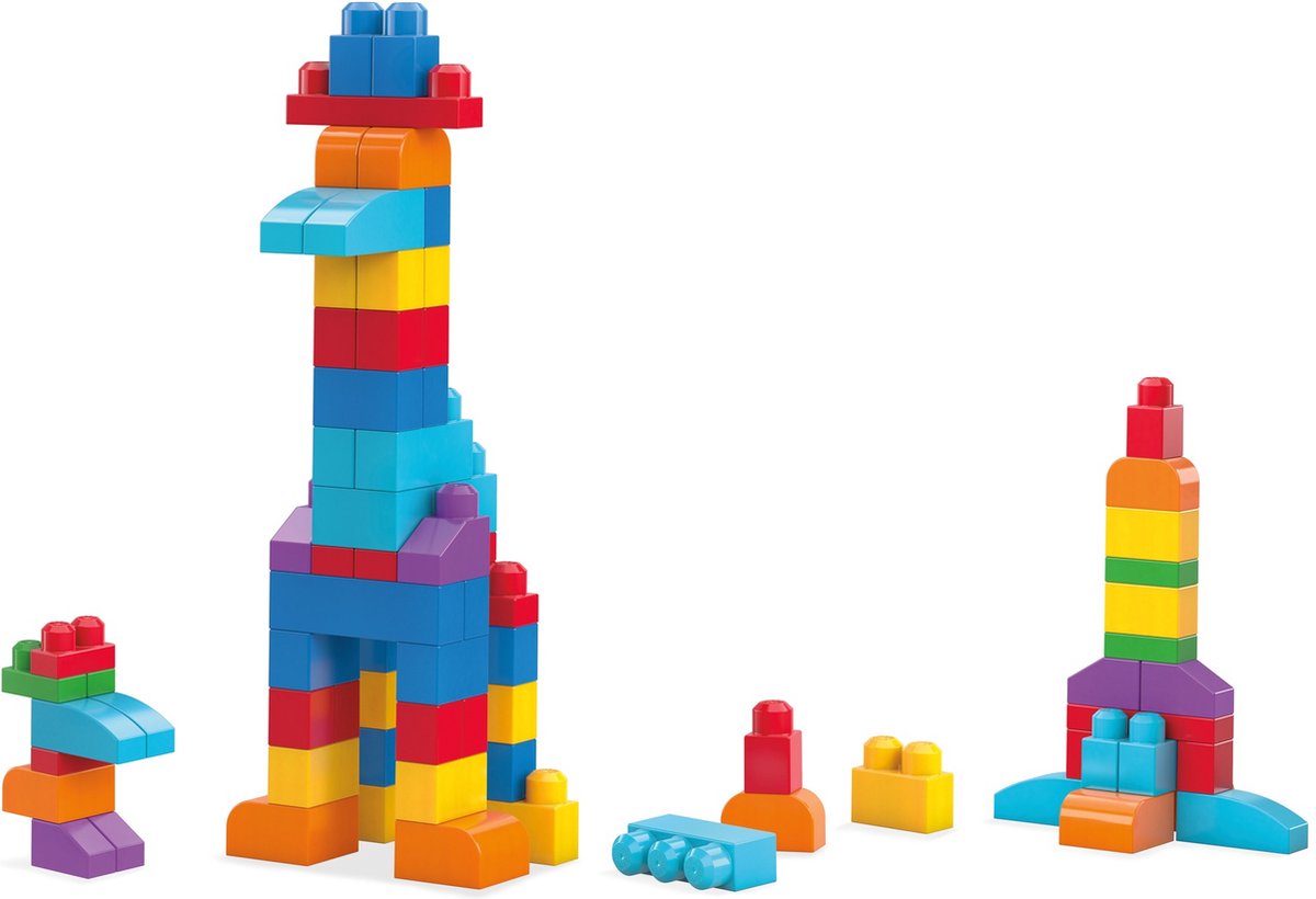 Mega Bloks Middelgrote Blauwe Bouwblokken Set - 60 Stuks