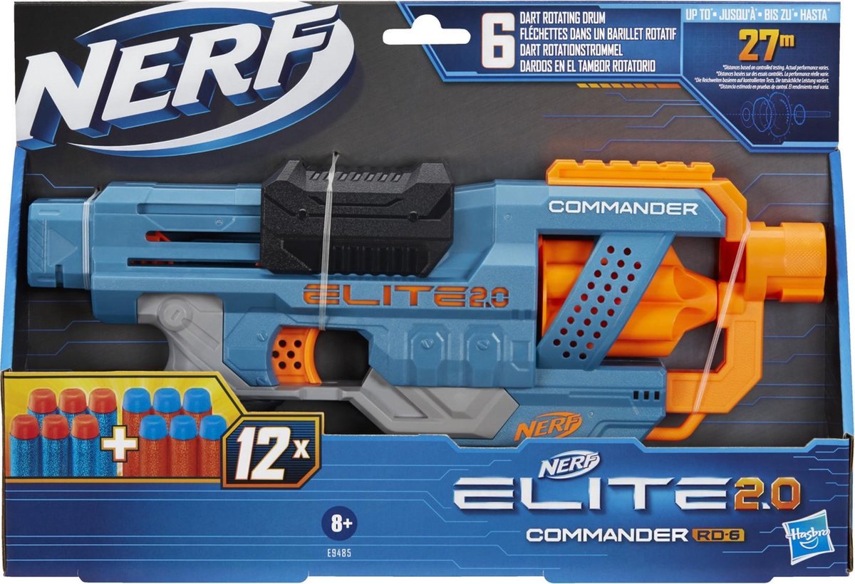 NERF Elite 2.0 Commander RD 6 Blaster - Direct Leverbaar