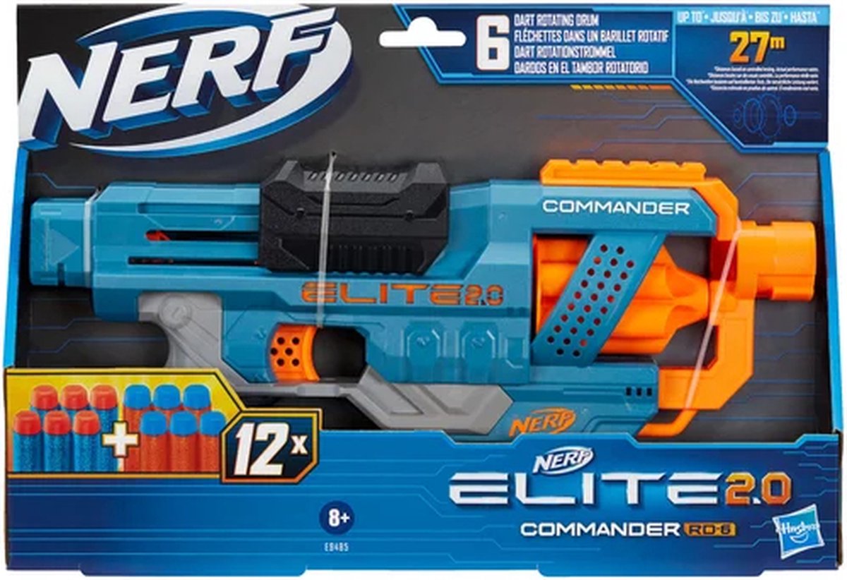 NERF Elite 2.0 Commander RD 6 Blaster - Direct Leverbaar