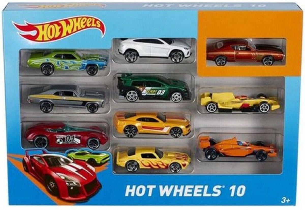 Hot Wheels Set van 10 Voertuigen