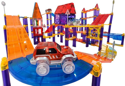 Magnaminds Magnetische Racebaan met Auto - 122-delig