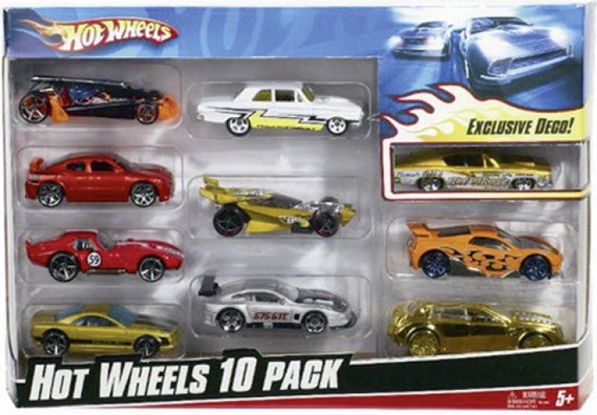 Hot Wheels Set van 10 Voertuigen