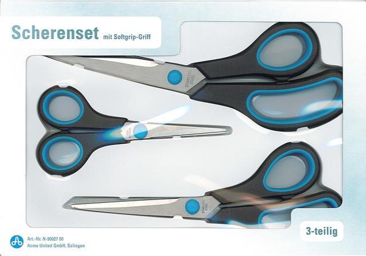 Westcott Easy Grip Roestvrijstalen Scharenset 3-delig