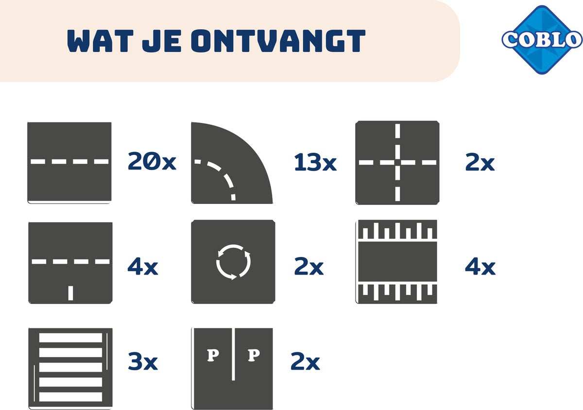 COBLO Magnet Toppers Roads 50-delig Educatief Speelgoed