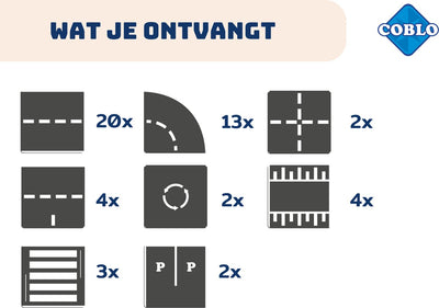 COBLO Magnet Toppers Roads 50-delig Educatief Speelgoed