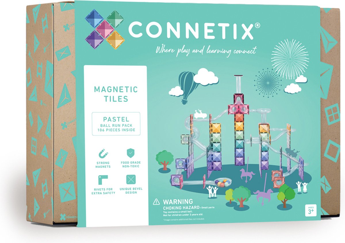 Connetix Pastel Knikkerbaan Set - 106 Stuks