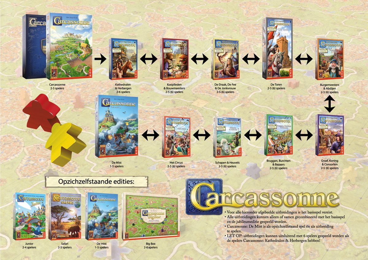 999 Games Carcassonne Basisspel - Strategisch Bordspel