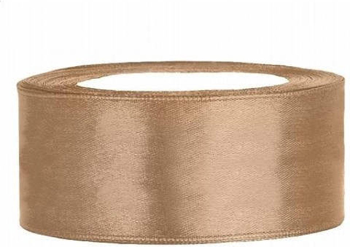Sans marque Satijnen Lint Champagne 25mm x 25m