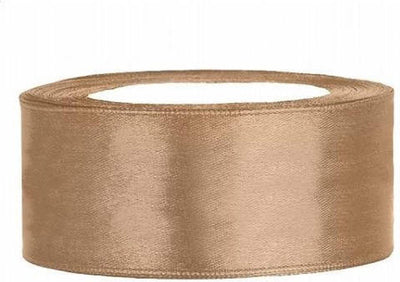Sans marque Satijnen Lint Champagne 25mm x 25m