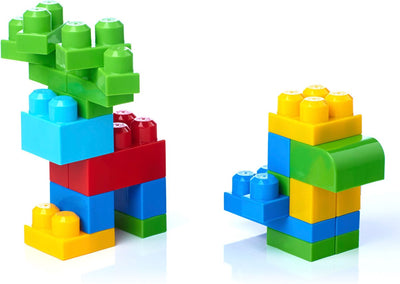Mega Bloks Middelgrote Blauwe Bouwblokken Set - 60 Stuks